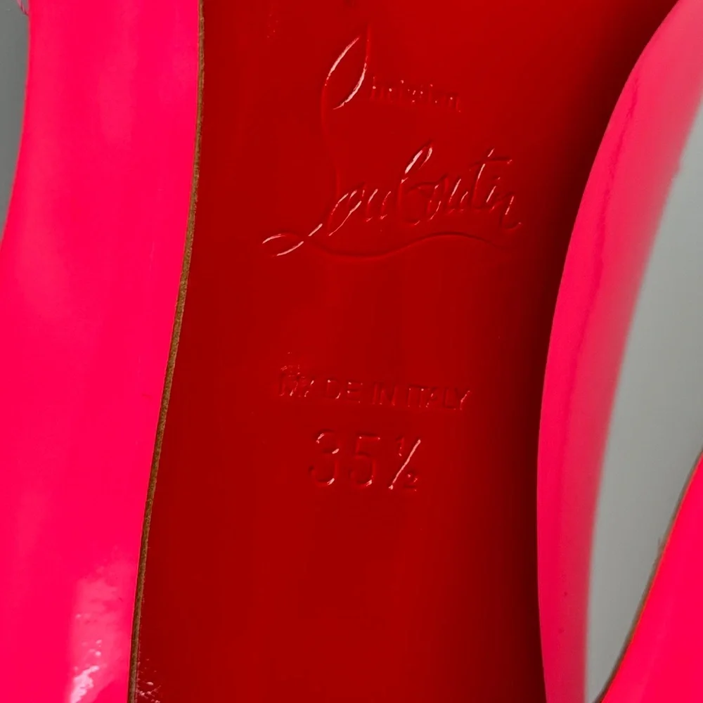 Christian Louboutin Pink Wavy Dolly Patent Heels Size 35.5